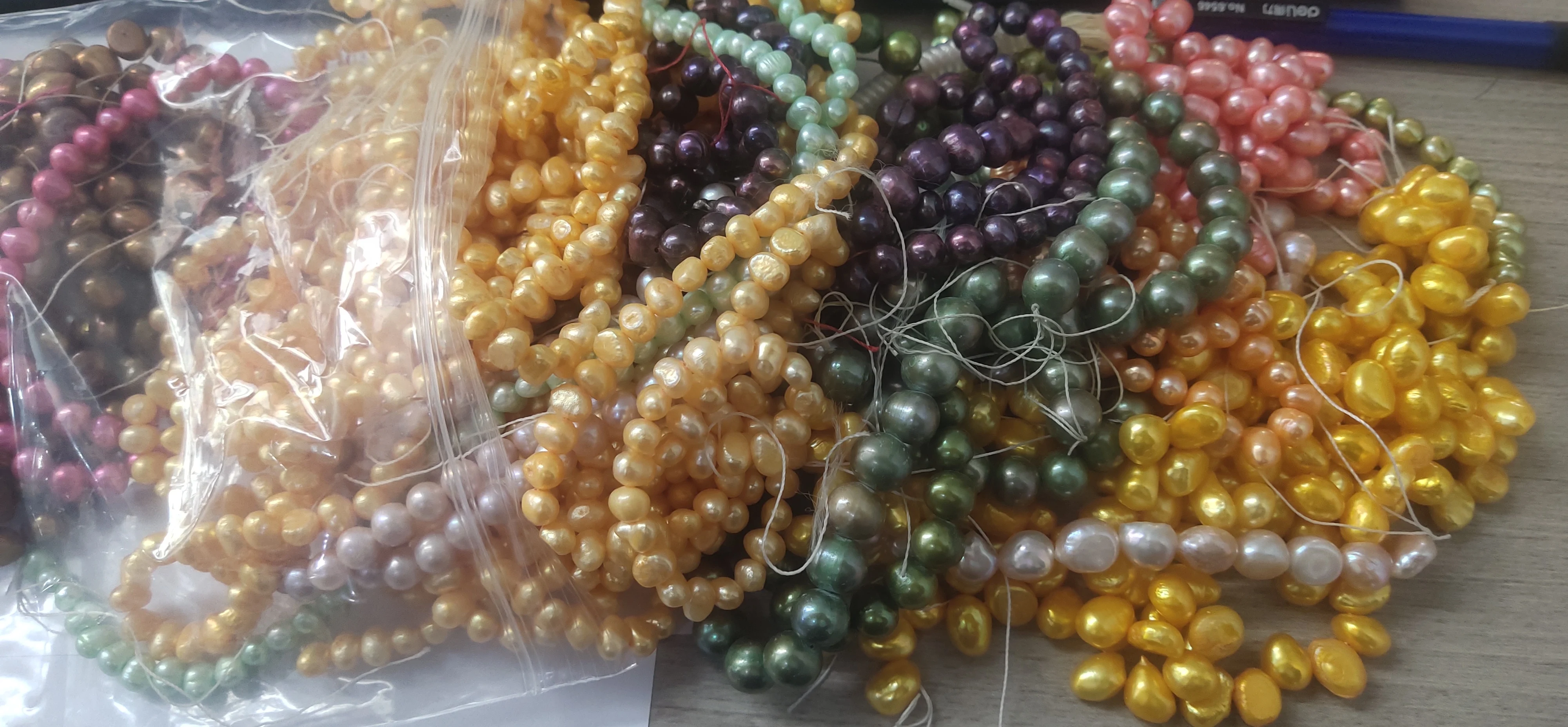 1KG Promote Sales Cultured Freshwater Pearl Beads Natural  Punch Loose Beads for Women Necklace Jewelry Making Random Color