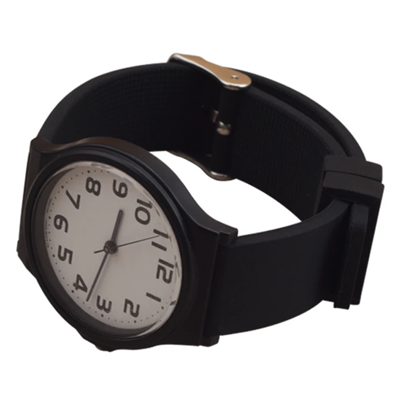 4pcs Watchband Black Strap Loop Ring 8/10/12/14/16/17/18/19/20/21/22/24/26/28/30mm Silicone Watch Band Accessories Holder Locker