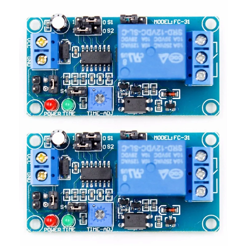 Hot 2X 12V DC Delay Relay Delay Turn On / Delay Turn Off Switch Module With Timer