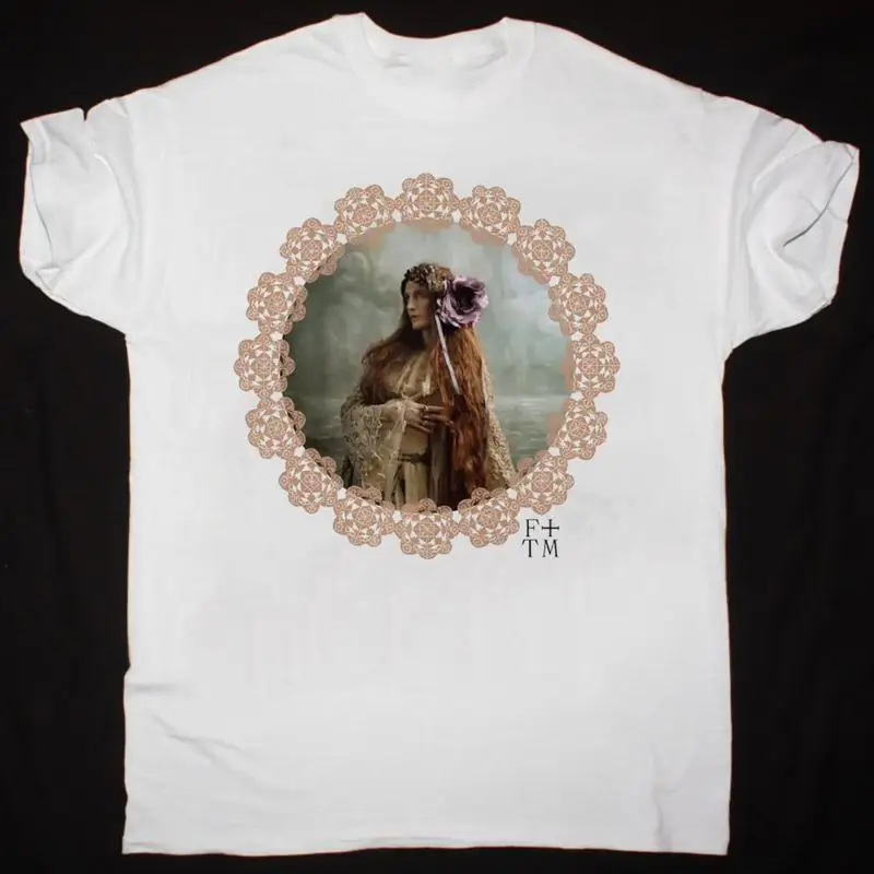 فلورنس ذا ماشين تي شيرت أبيض قطن مقاس كامل S 5XL #1