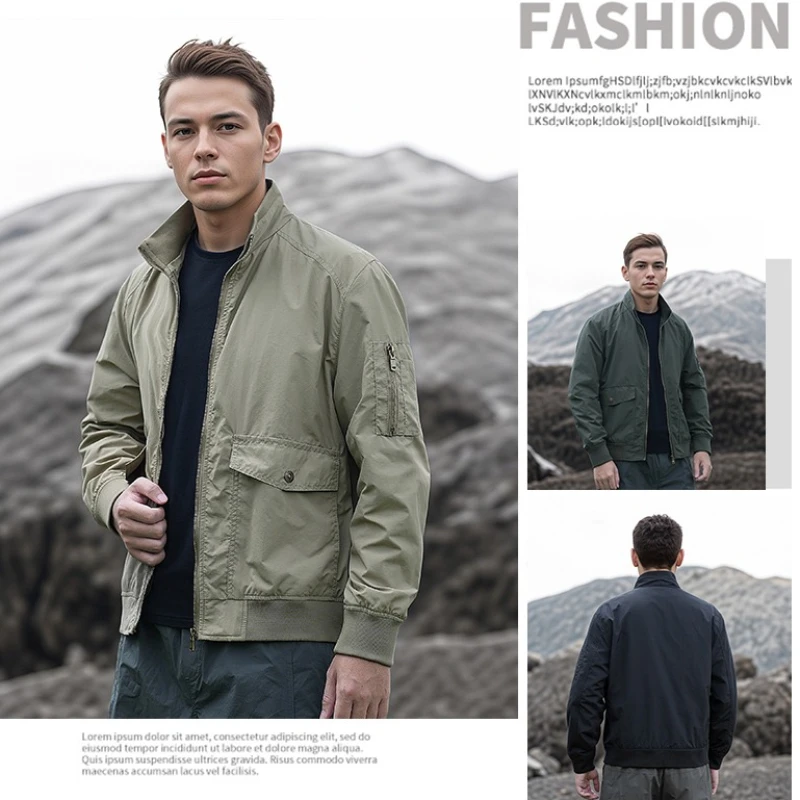 

American Workwear Jacket Men 2026 Spring Autumn New Business Casual Tactical Jackets Man Windproof Multiple Pockets Cargo Coat