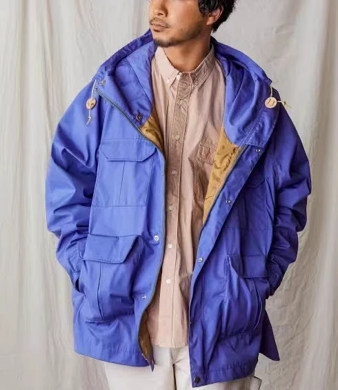 

Waterproof Workwear Jaet Multi-ket Parka Youth Faion Spring Autumn Long Sve Zipper Closure Hooded Outerwear Coat