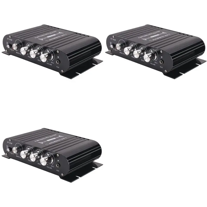 [eyel-new-】-3x-st-838-hifi-amplifier-21-channel-car-mp3-mini-amp-aux-input-high-and-low-bass-adjustment-super-bass-20wx2-40w