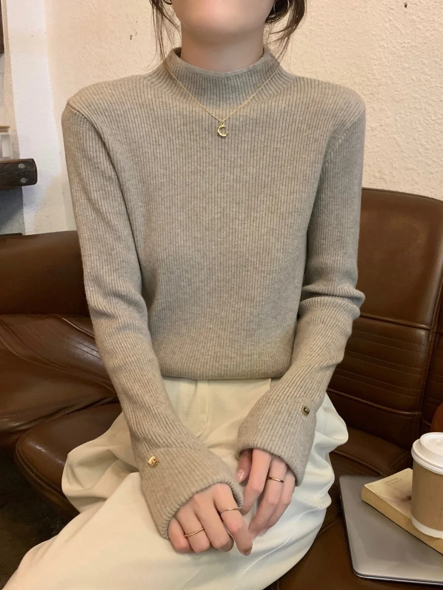 

Свитера Джемперы Пуловеры Женские для взрослых Дамы Камвольный восьмиугольный узор средней длины BF Y2K Деловая встреча Профессиональный OL Fit