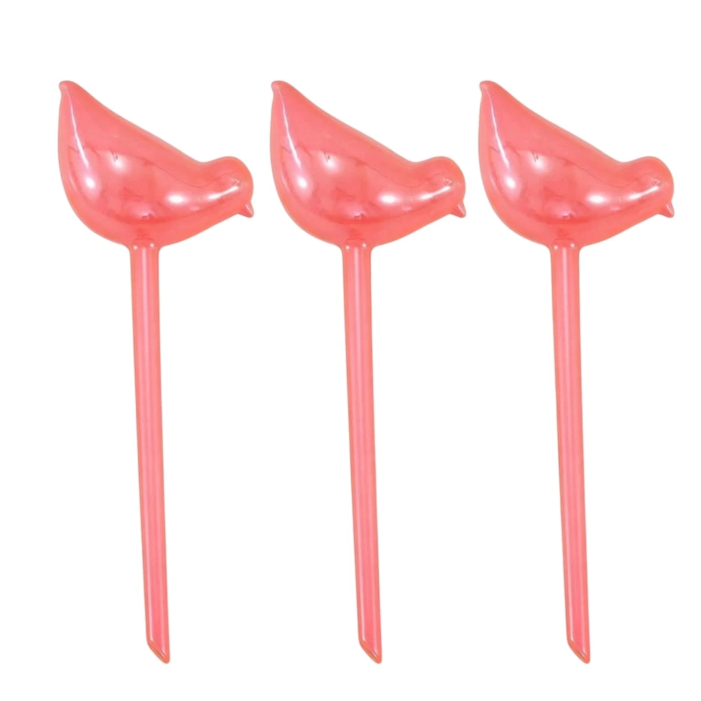 3PCS 25cm PVC Bird Themed Watering Stakes for Indoor Outdoor Potted Plants Clear Body for Easy Refill Management
