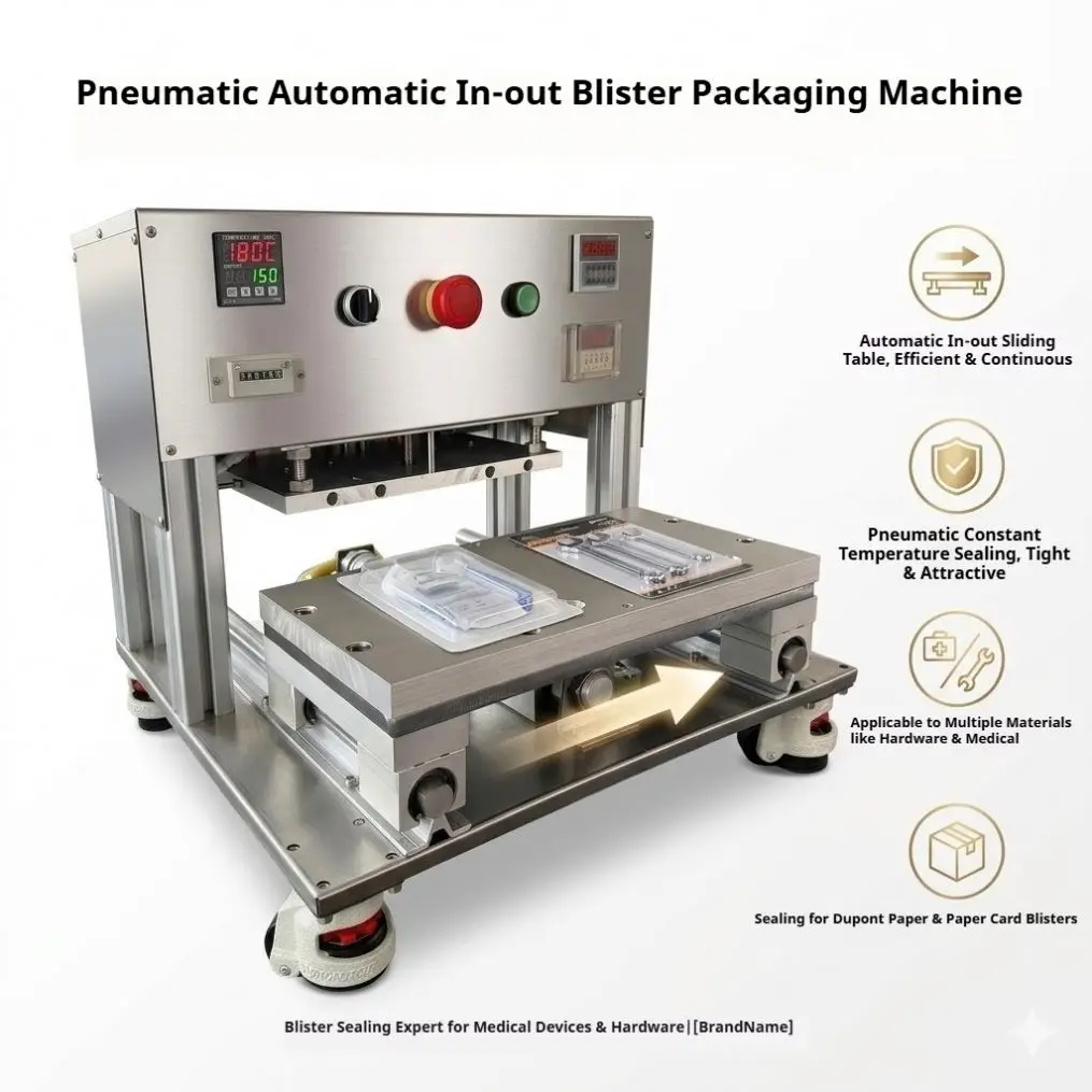 Pneumatic In-and-out Blister Packaging Machine, Hardware Paper Blister Sealing Machine, Instrument Paper Card Blister
