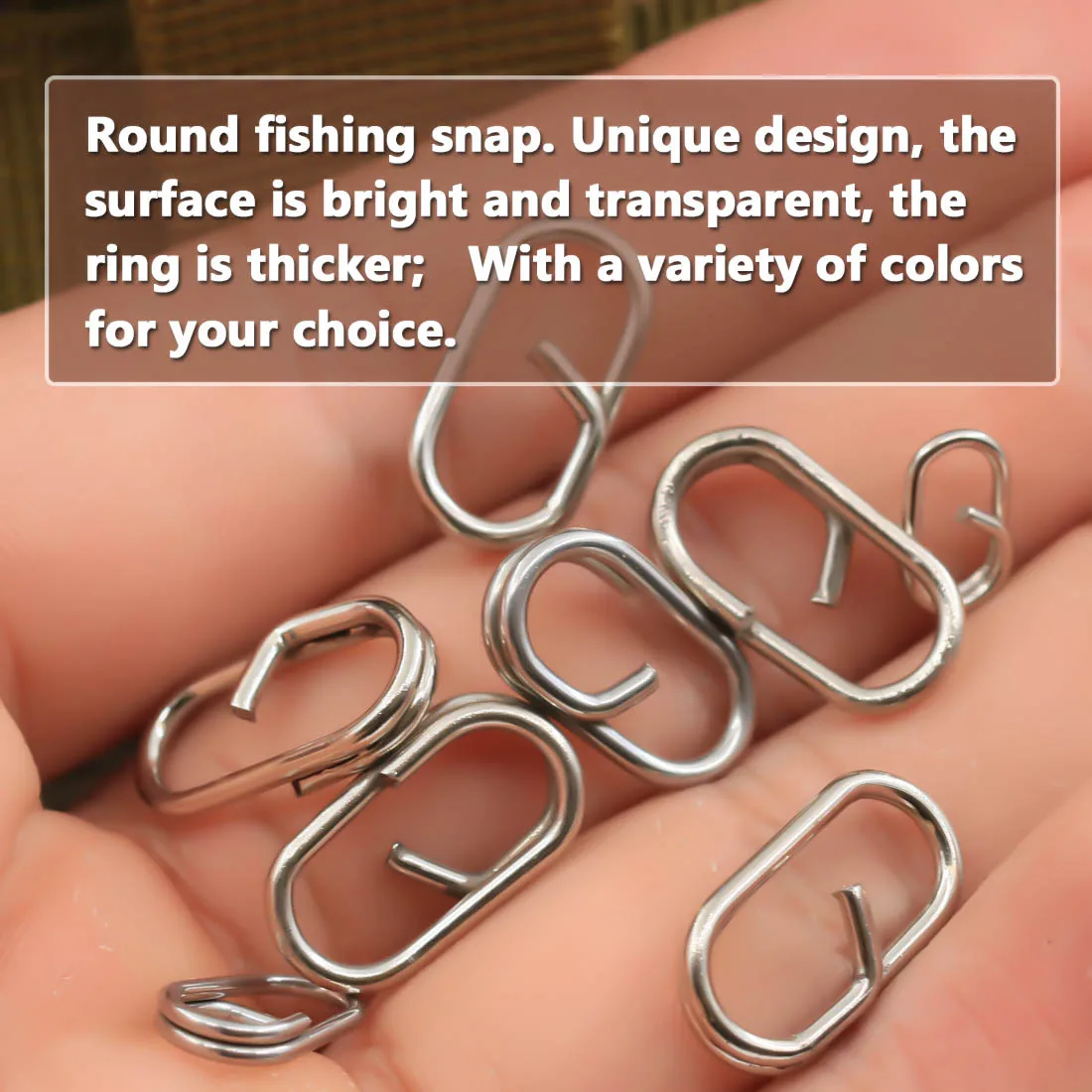 FishTrip 50Pcs Quick Round Snap Clip Stainless Steel Fishing Lures Connectors Silver for Saltwater & Freshwater