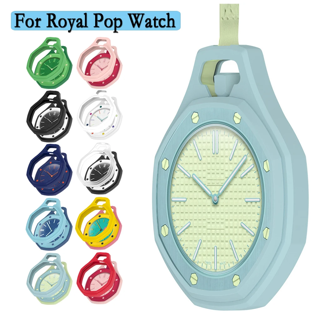 For Royal POP Pocket Watch Case Soft and Flexible Silicone Cover Hangable Frame Shell For Royal POP Watch