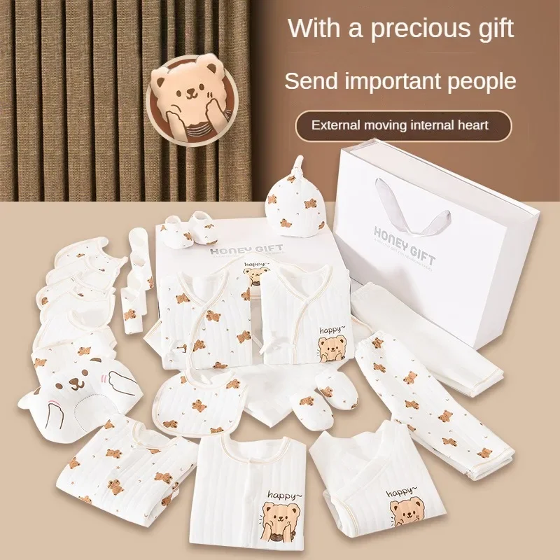 Baby Clothing Set Luxury Newborn Romper Gift Box Combination 100 Cotton Baby Jumpsuit  0-6 Month New Born Essential Clothes Set