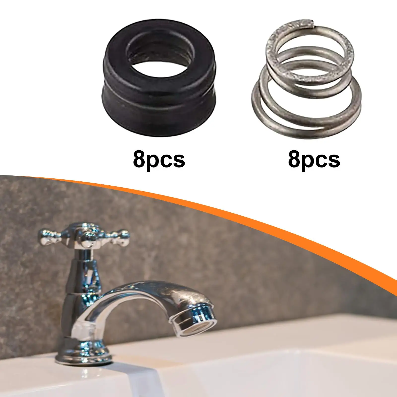 8 Pieces Faucet Repair Kit Metal Repair Parts for Emergency Rental Overnight