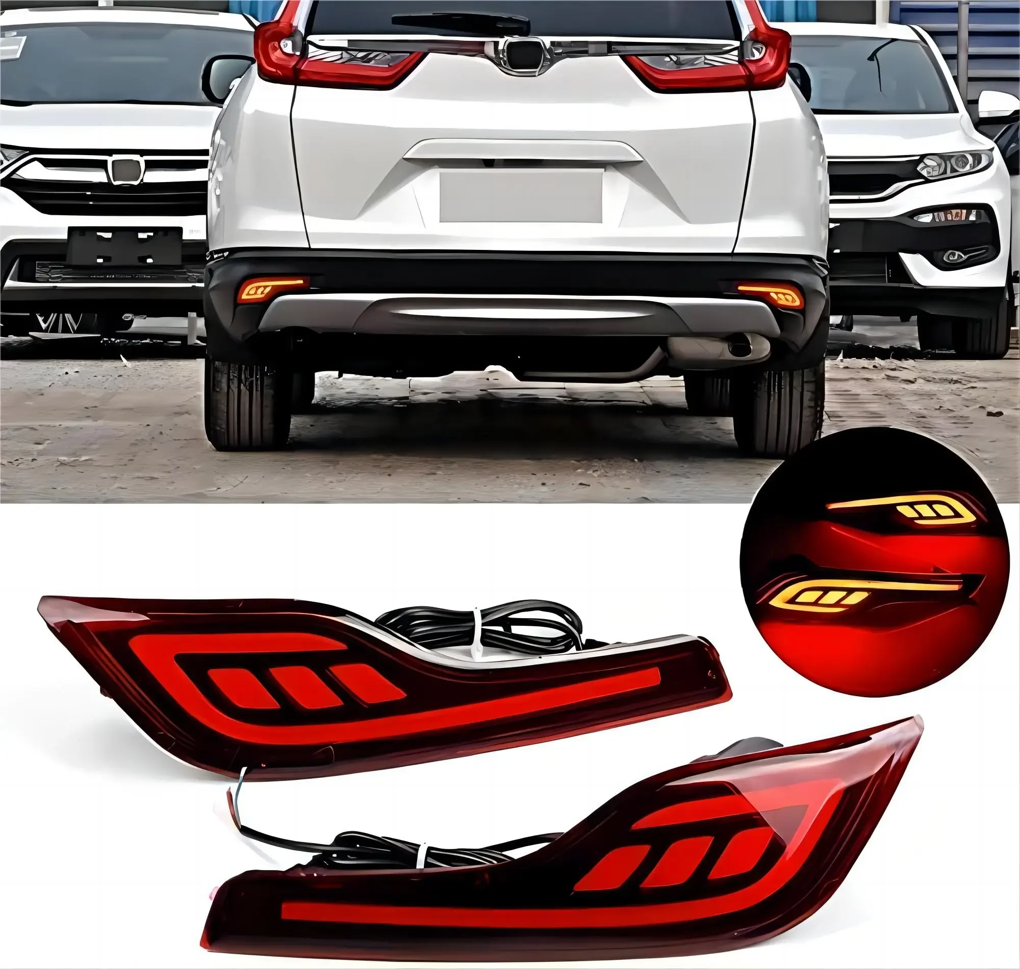 

2 шт. светодиодный задний отражатель для 2017 2018 2019 2020 2021 Honda CR-V стоп-сигналы бампер лампа сигнальная лампа