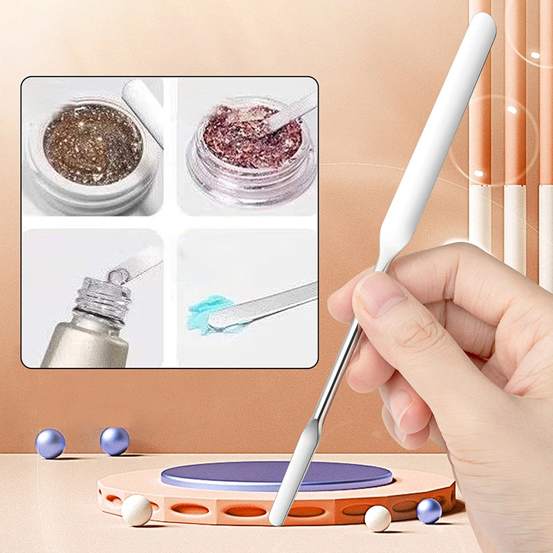 Nail Art Eye Shadow Cream Stirring Rod Stainless Metal Gel Stirring Tool Spatula Pin Nail Accesories And Pigments Mixing Tools