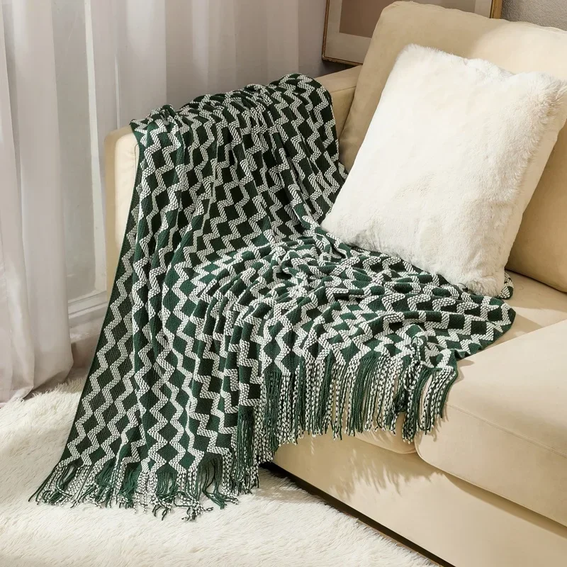 

Knitted Blanket With Tassel Fashional Sofa Blanket Cover Nordic Home Decor Throw Blanket For Bed Portable Breathable Shawl