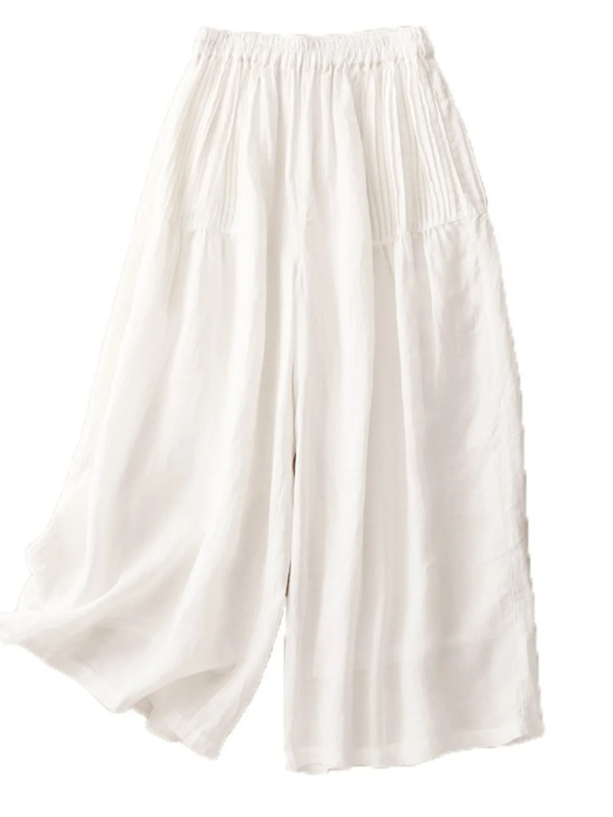 กางเกงกระโปรงทรงขากว้างสไตล์ญี่ปุ่นย้อนยุคสำหรับผู้หญิง ช่วงต้นฤดูใบไม้ร่วง ทรงหลวมสบายๆ จีบแบบพับได้ เอวสูง ดีไซน์ Driftin Nin...