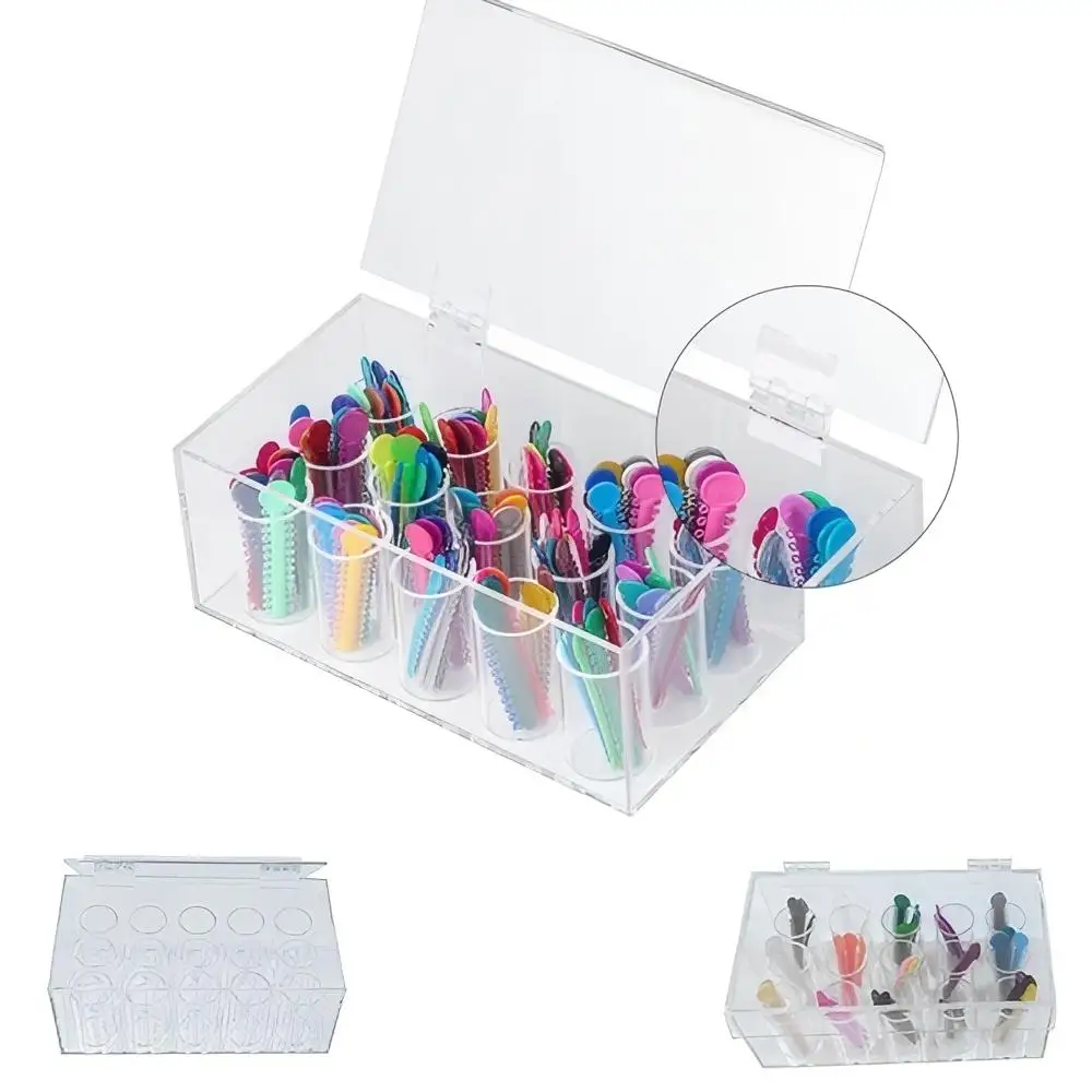 

1Pc Dentistry Clinic 15 Hole Acrylic Dental Ligature Tie Organizer Box Transparent Orthodontic Rubber Bands Placer Storage Case