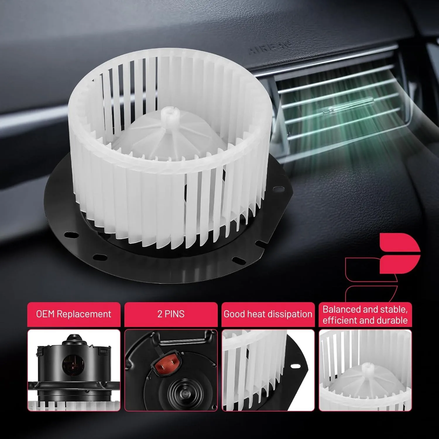 

Двигатель вентилятора отопителя переменного тока 700022 для Ford E150-E350 Super Duty/Econoline (заменяет 75890, PM290, 3010059)