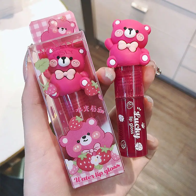 MANSLY Korean Lipstick Plumping Lip Gloss Moisturizing Lip Oil Gloss Natural Lip Plumper Lip Plumper Gloss Kawaii Lip Make up