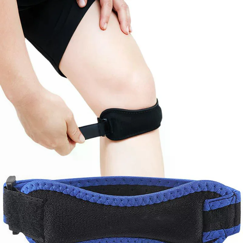 Adjustable Eva Soft Pad Knee Strap Patella Tendon Protector Running Cycling Gym Sports Knee Support Compression Wrap Unisex Pain
