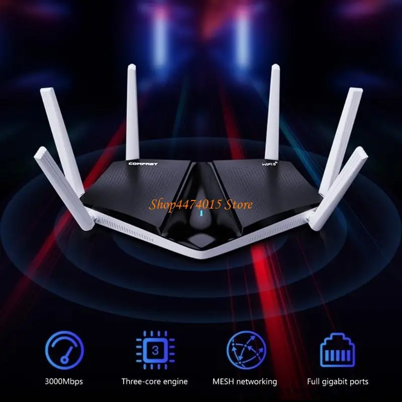 

K1AA Expand Internet Coverage with Double Band Router AX3000 WiFi6 Gigabit Router