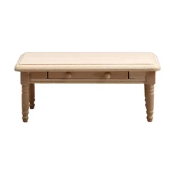 Einfache leere Couch tisch Schreibtisch Mini Holz Tee ungefärbte kleine Spielzeug zimmer Ende Modell Dekor Haus schmücken Kind