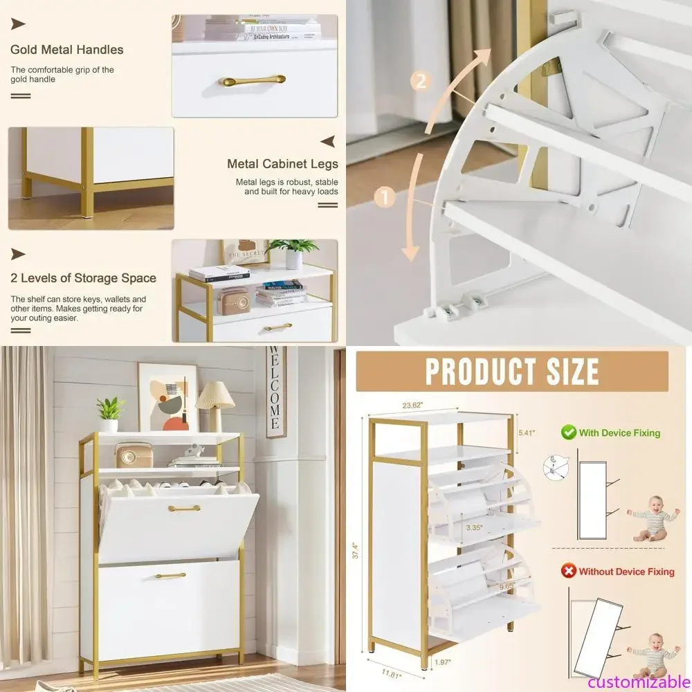 

Современный шкаф для хранения обуви в прихожей с 2 ящиками, узкий отдельно стоящий органайзер для коридоров