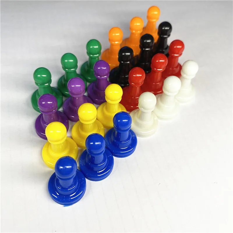 32 Pieces Plastic Pawn Chess Pieces for Board Games Supplement Pack, Component, Tabletop Markers, Arts and Crafts 8 Colors