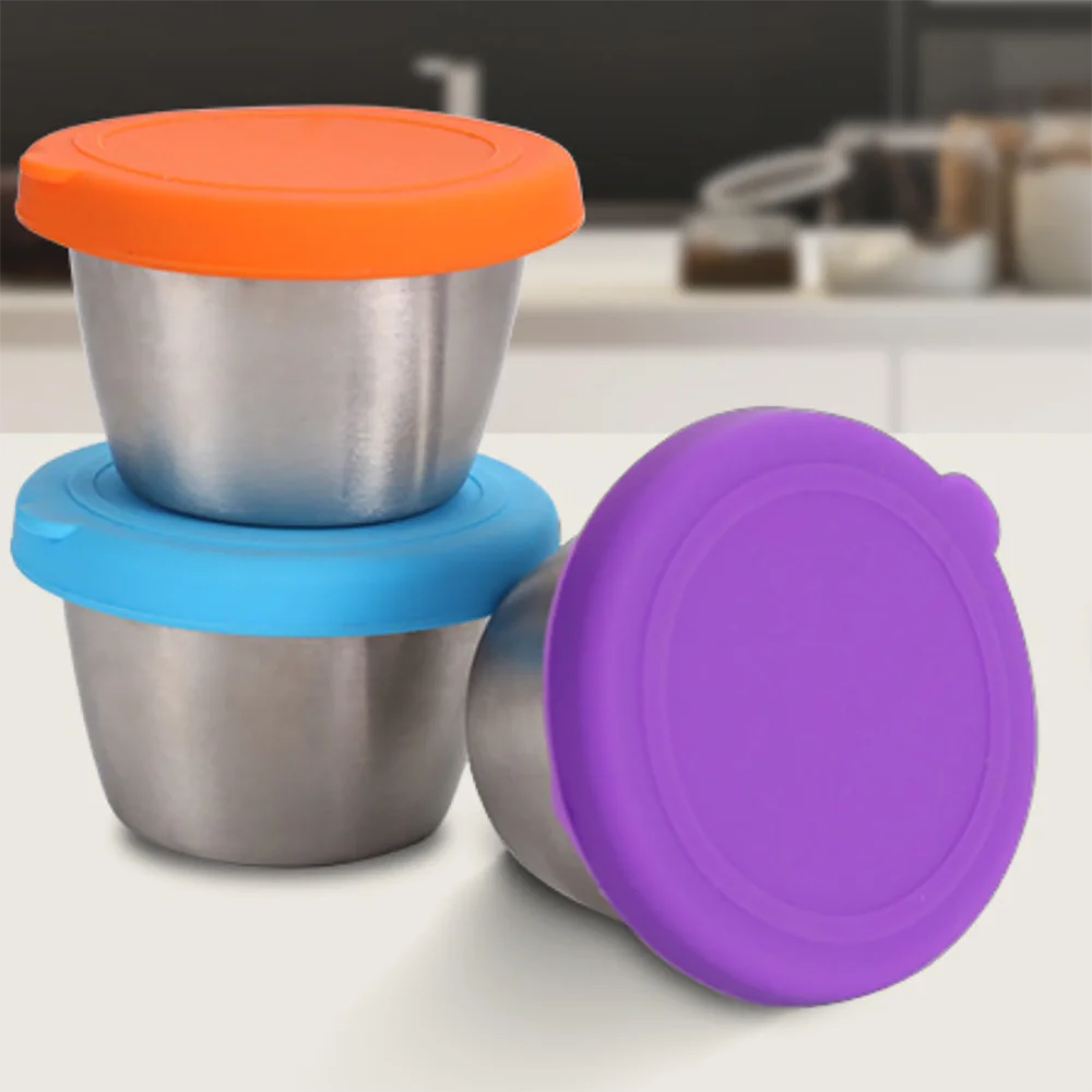 

Leak-proof Stainless Steel Condiment Cups Mini Sauce Dipping Dishes