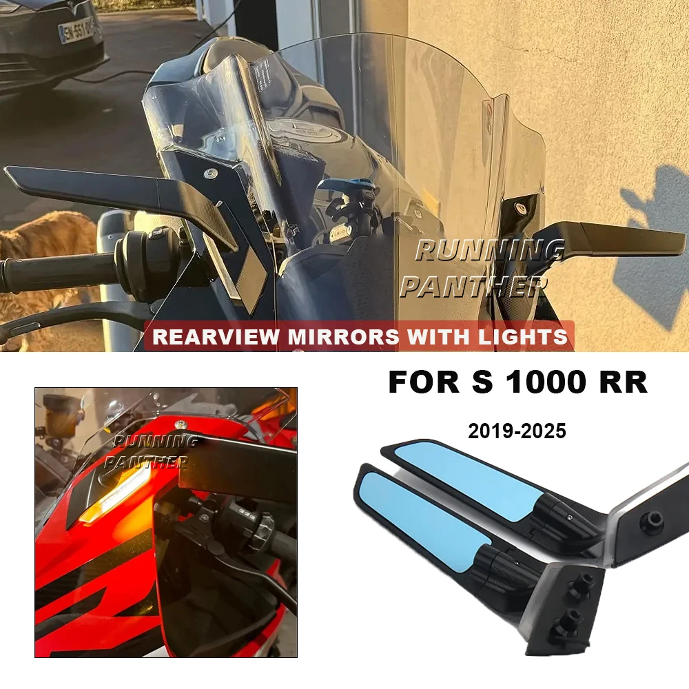 

2025 для BMW S1000RR S1000 RR S 1000 RR 2019-2023 2024 Мотоциклетное боковое зеркало заднего вида со светодиодным указателем поворота