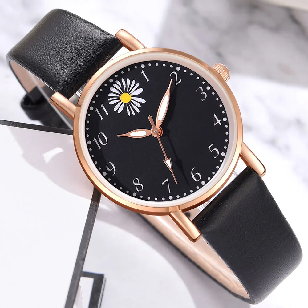 Latest Quartz Watch Jewelry Gift Set PU Leather Watch Strap Women\'s Wristwatch Set Butterfly Jewelry Perfect Gift For Friends