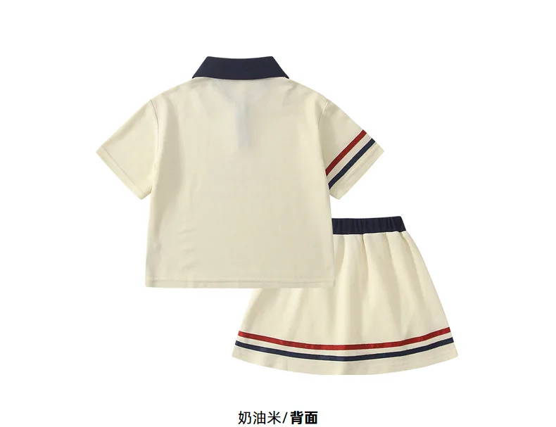 طقم بناتي صيفي جديد - النسخة الكورية ملابس أطفال صيفية أنيقة للفتيات عصرية وعصرية طقم مكون من قطعتين #6