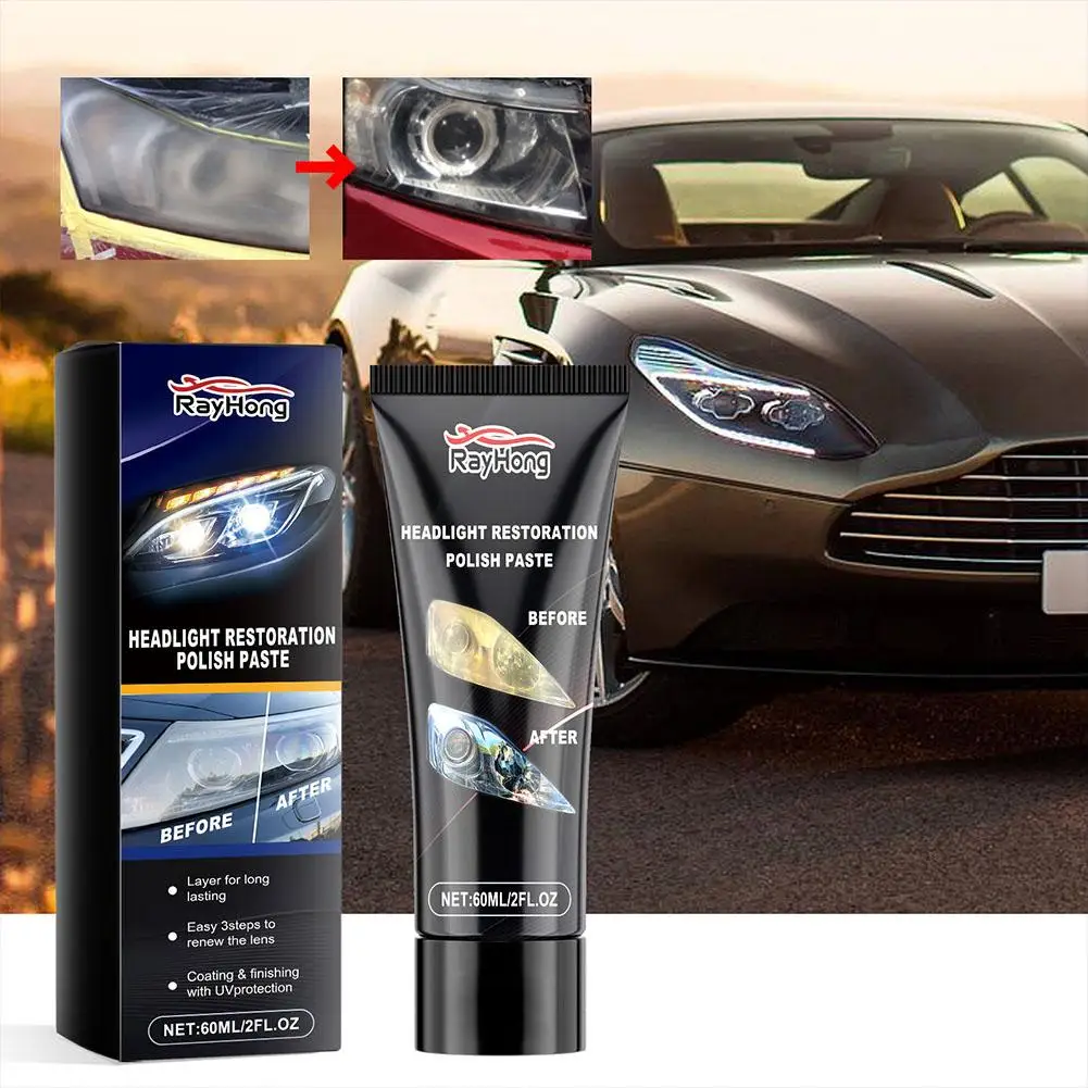 

Car Headlight Repair Paste Scratch Cleaning Increases Renovation Accessories Wax Polishing Cleaning Brightness Car Headligh X5Y8