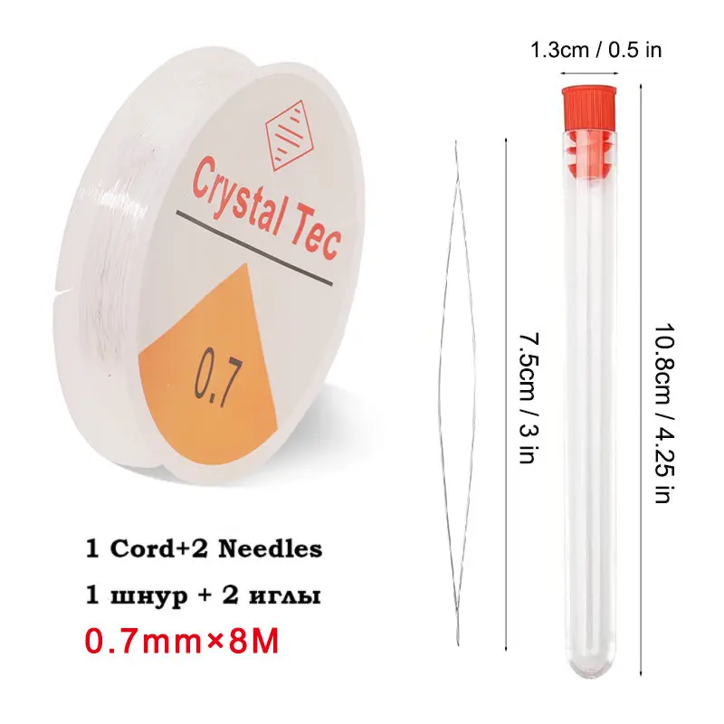 0,5–1,0 mm elastische Schnur, Perlenfaden, Stretch-Schnur, Faser-Bastellinie für Schmuckherstellung, DIY-Rocailles, Pony-Perlen, Armbänder
