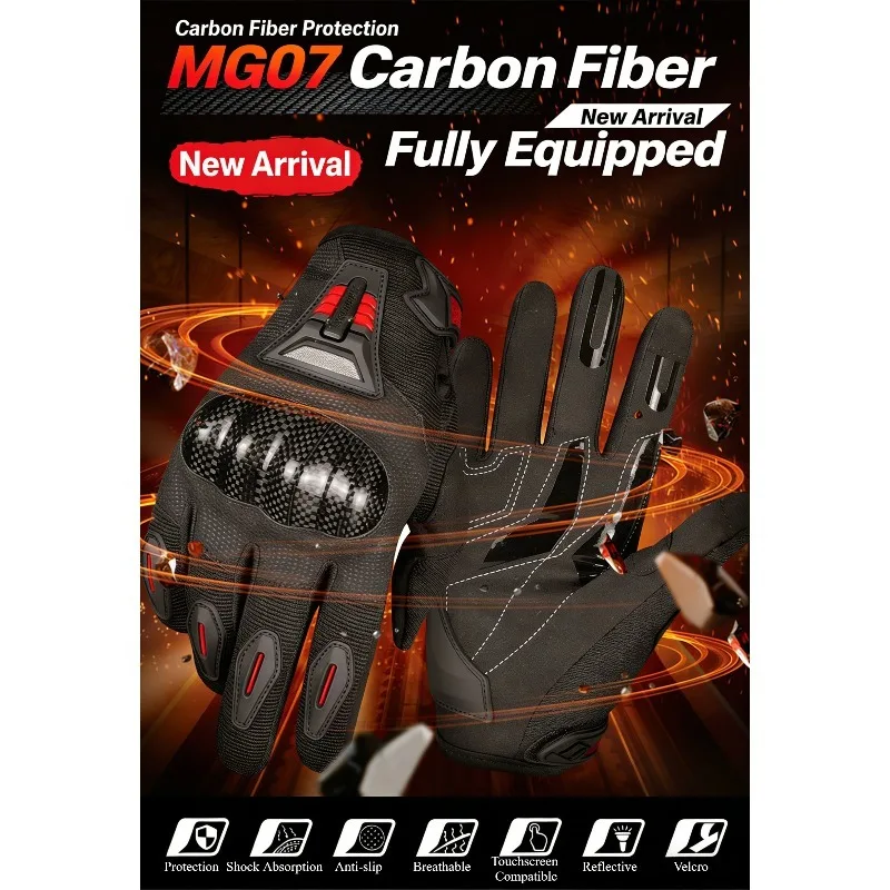 

Motorcycle riding gloves anti-drop breathable bike anti-slip and wear-resistant universal carbon fiber gloves guantes moto