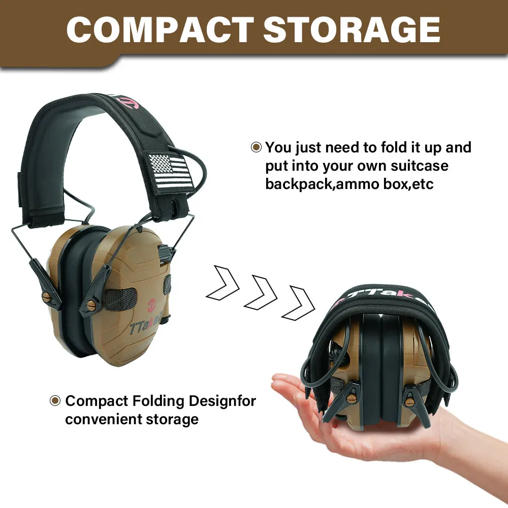 

2026 New Tactical Electronic Shooting Earmuff Anti-noise Headphone Sound Amplification Hearing Protection Headset Foldable
