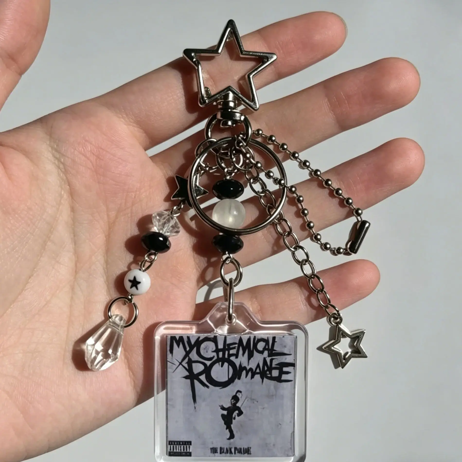 My Chemical Romance Beads Keychain Bag Jewelry Charm Aesthetic
