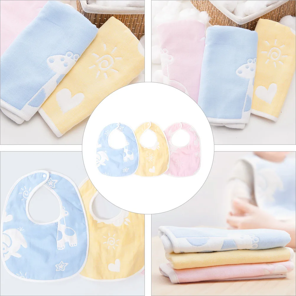 

3Pcs Absorbent Bandana Drool Bibs Organic Cotton Unisex Baby Bibs for Teething Infants Trendy Designs Cotton Baby Bib