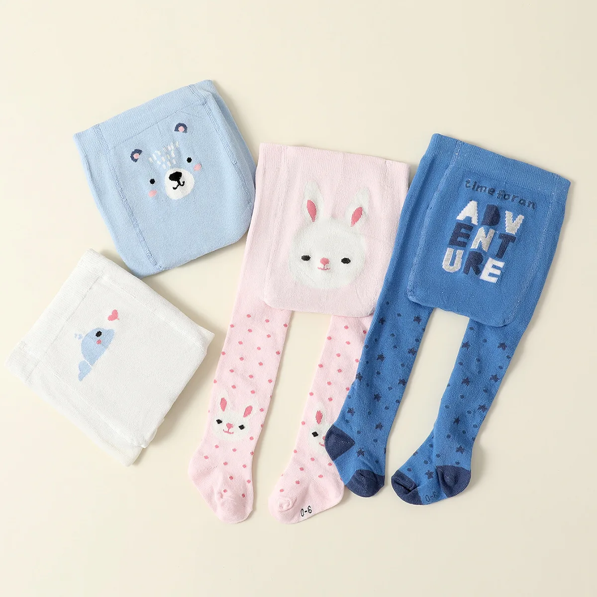 3pcs Baby Girl Tights - Soft Knit Leggings Warm & Stretchy for Spring/Fall Baby Girl Outfits, Playful Youngsters Wear