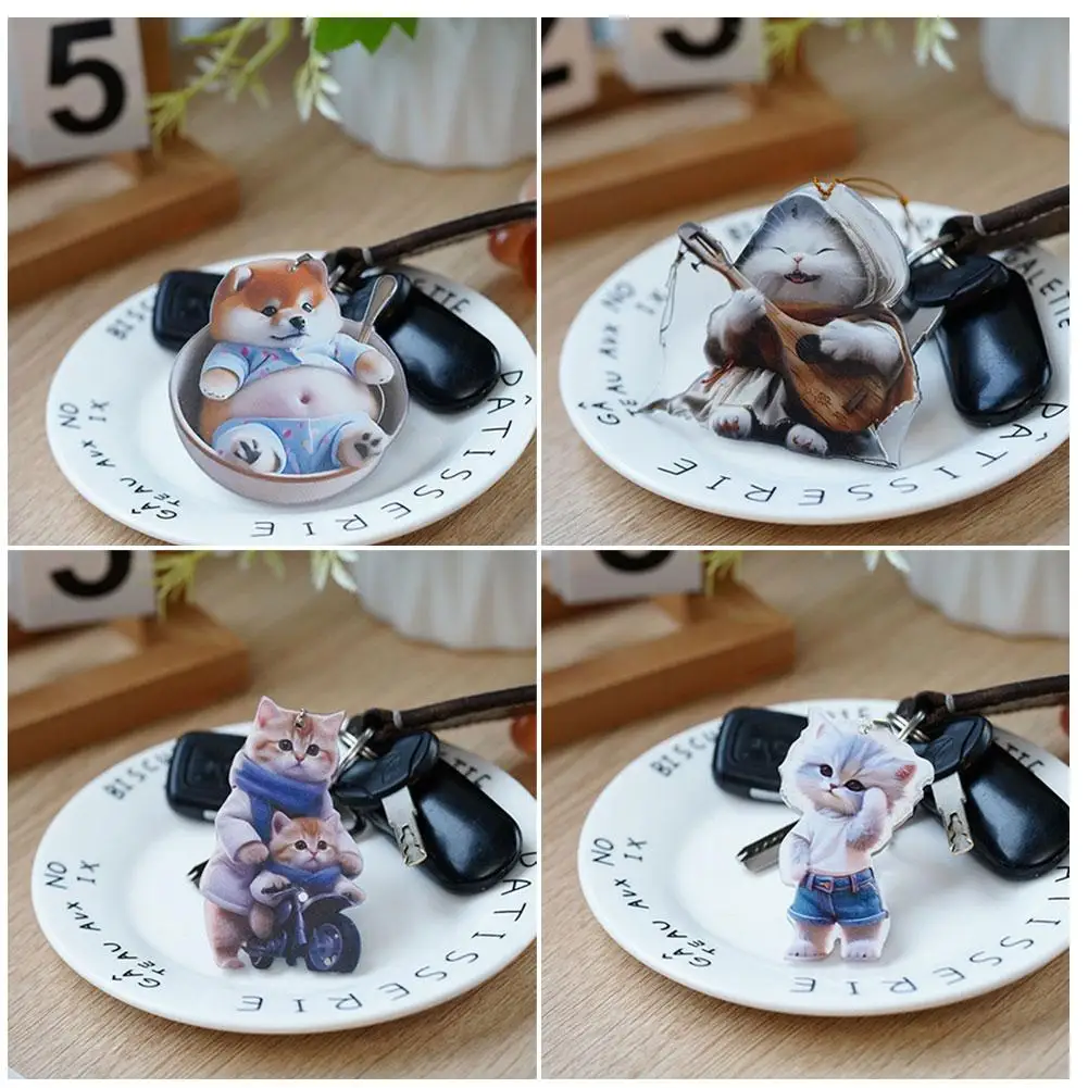 2D الداخلية قلادة لطيف القط جرو سيارة معلقة Cament الاكريليك ديكور سيارات لعبة الكلب O8B0 هدية نموذج هريرة الحيوان Creativ Simul Z3H8 #3