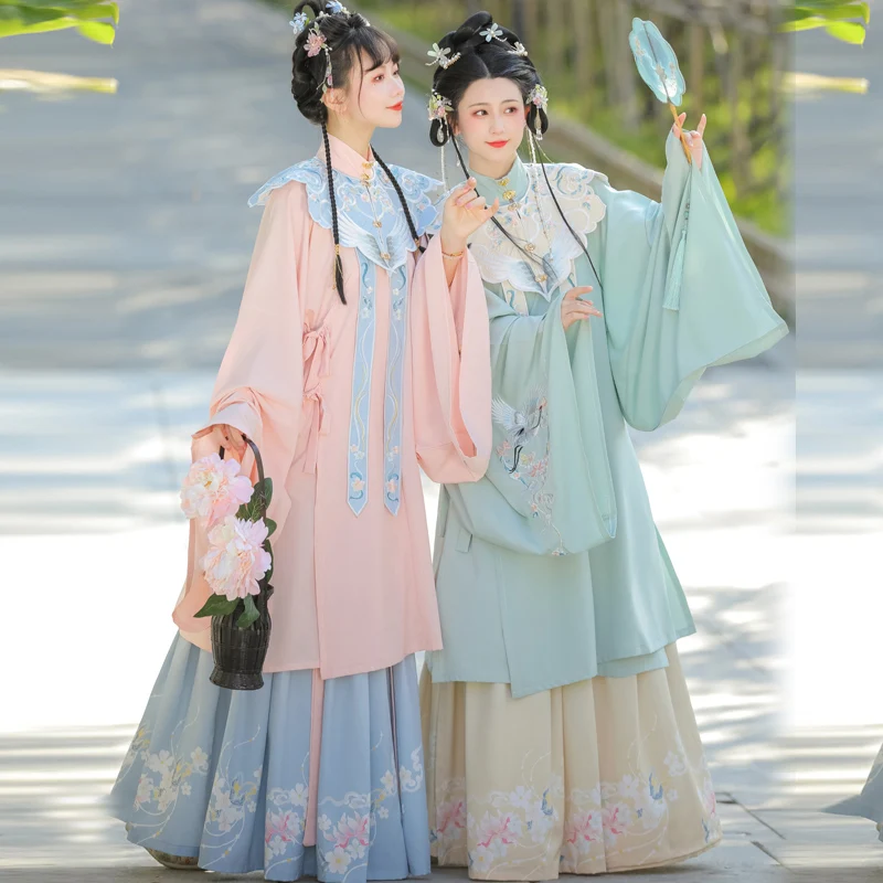 

Large Size XL Hanfu Dress Exquisite Embroidery Ming Dynasty Chinese Hanfu Female Costume For Graduation Ceremony Wedding