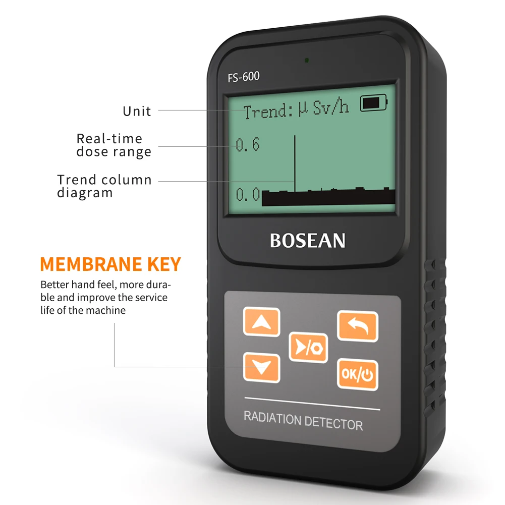 FS-600 LCD Geiger Counter Radioactive Electromagnetic Nuclear Radiation Detector Personal Dosimeter X-ray Marble Tester Tool