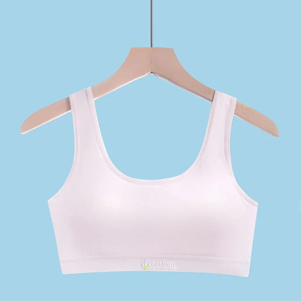 Fashion Cotton Sport Underwear Skin-Friendly Breathable Training Bra Solid Color Comfortable Sports Bras for Teens Girls