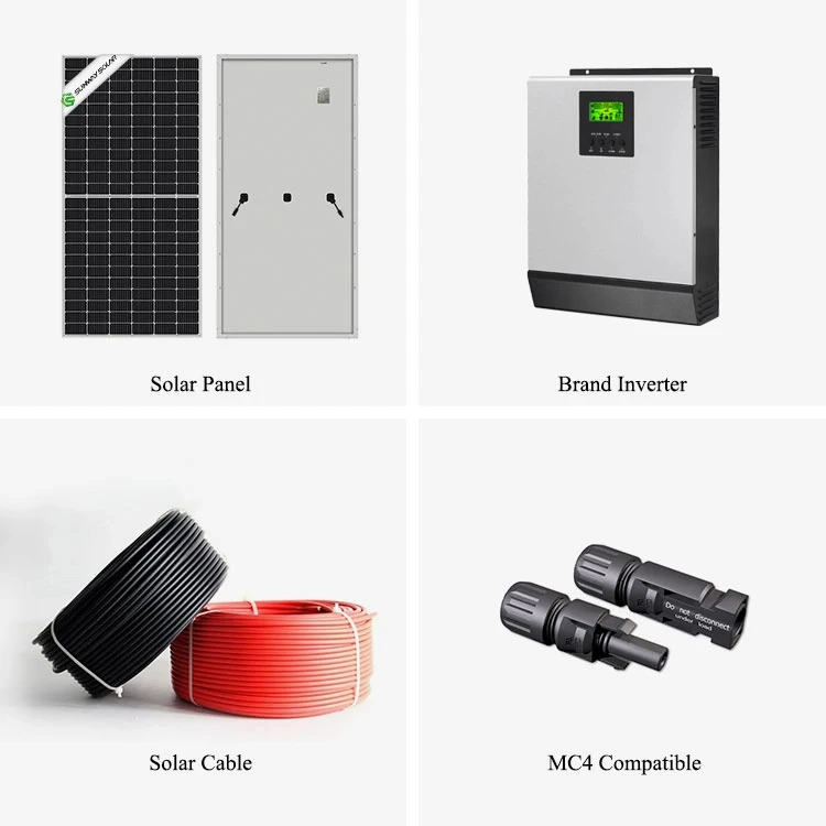 Solar Grid Panel Hybrid Complete Kit 6 Kw 8Kw 10Kw 12Kw Solar Panel Energy Storage Photovoltaic System For Home