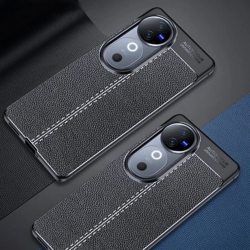 

For Cover Vivo V40 Case For Vivo V40 Capas Coque Luxury Back Shockproof Bumper TPU Leather For Fundas Vivo V40 V 40 Pro Cover