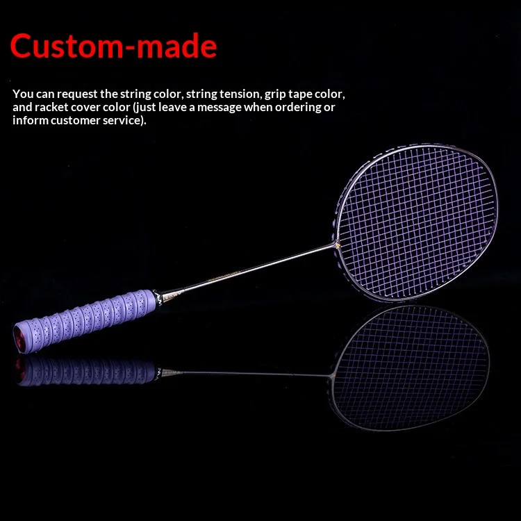 

Private Customization Badminton Racket Made of All Carbon Ultra Light Offensive Training Diamond Frame 5U Carbon Fiber Beginner
