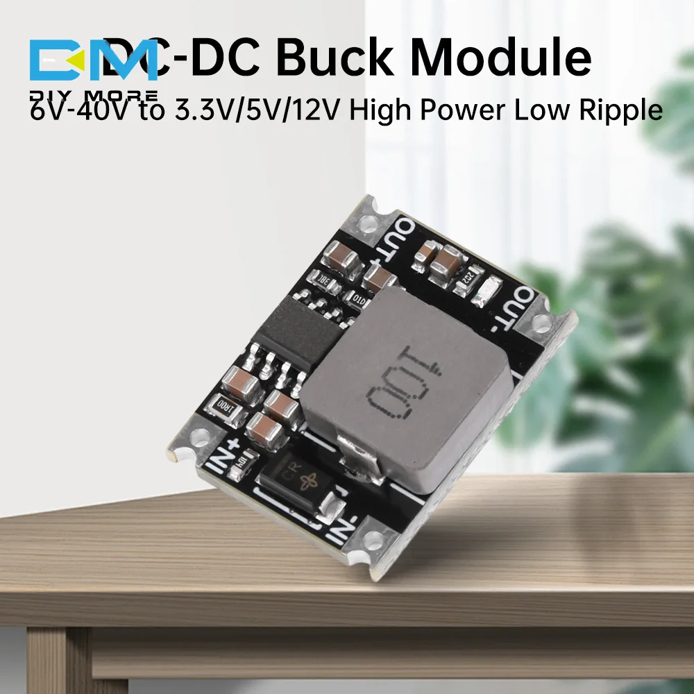 6V-40V to 3.3V 5V 12V DC-DC Buck Module High Power Low Ripple DC Step-down Power Supply Module Converter Board 5A TVS Protection