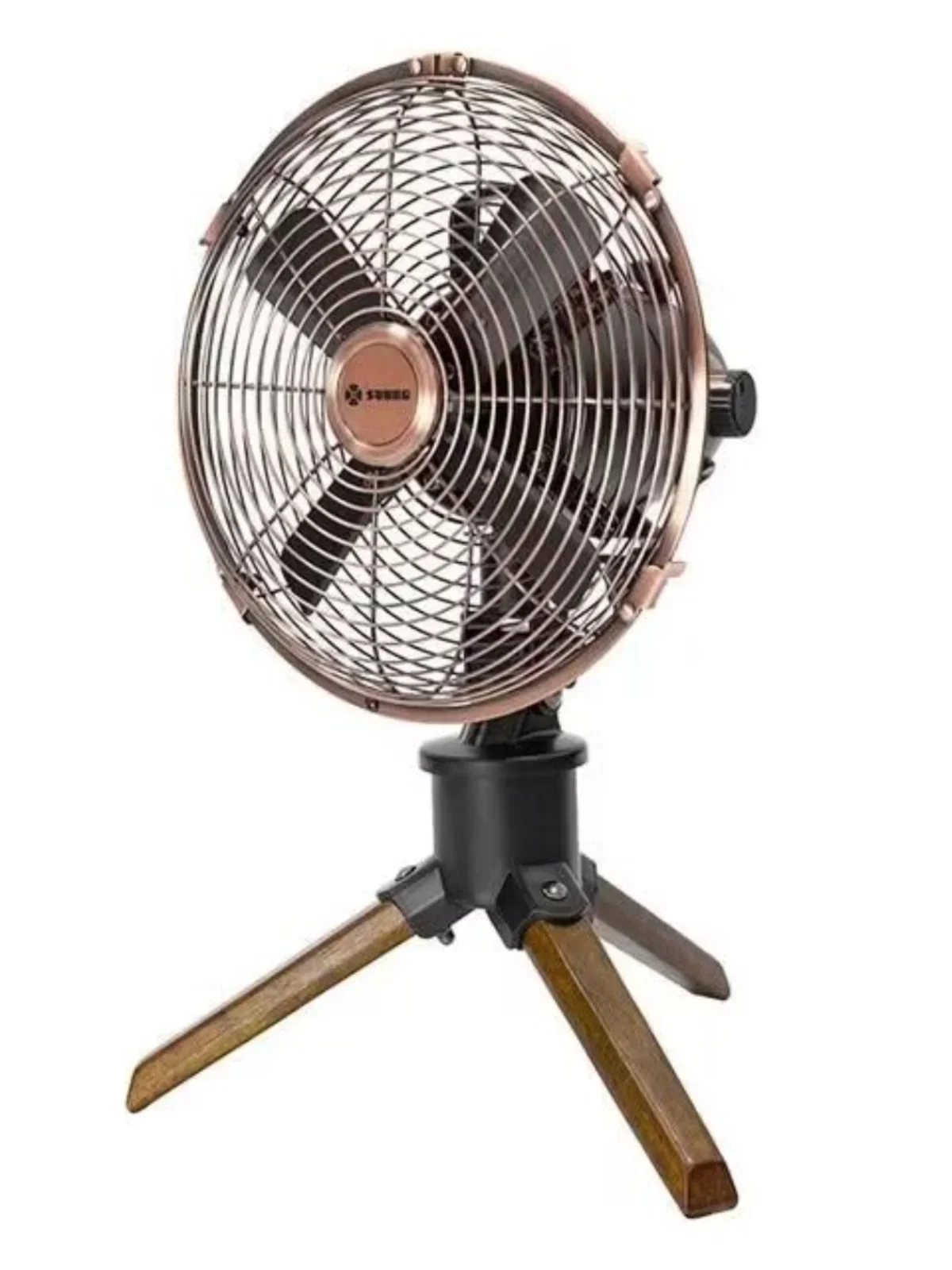 220V Black Metal Antique Fan, Tripod Base Quiet Operation, Perfect for Bedroom or Living Room Ideal for Home and Office Cooling