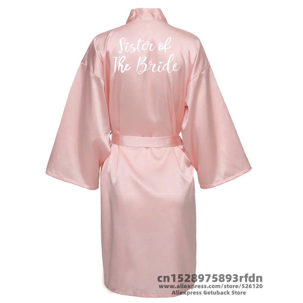 Satin Silk Robes Wedding BathRobe Bride Bridesmaid Dress Gown Women Clothing Sleepwear Maid of Honor