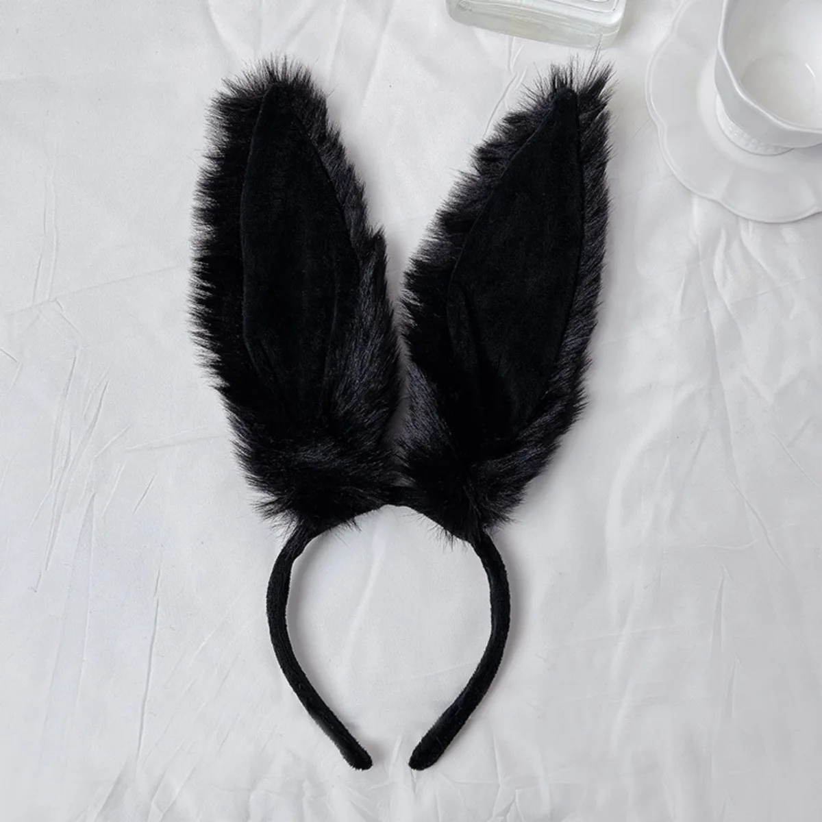 Übergroßes Stirnband mit Hasenohren, Plüschtierohren, Haarschmuck, Kaninchenmädchen-Stirnband, niedliche Kopfbedeckung – Detail 10