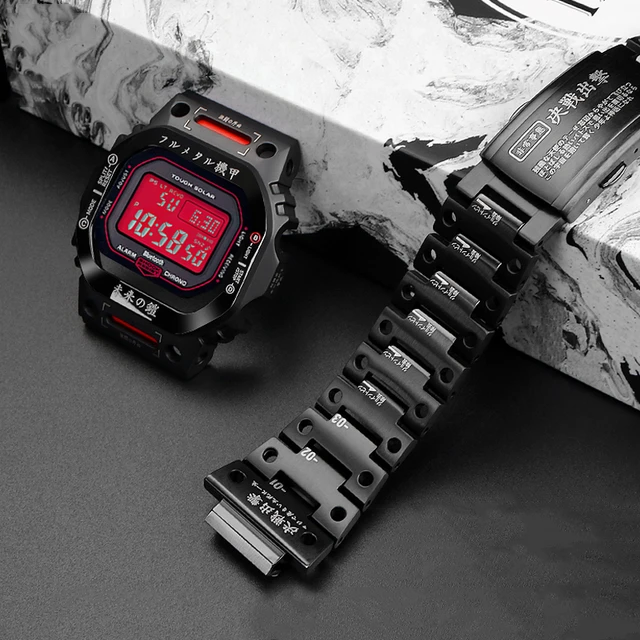 DW-5600 Modified Mecha Bezel Bracelet For Casio G-SHOCK DW5600 GW-B5600  Metal MechWarrior Case and Stainless Steel Watch Strap - AliExpress 1511