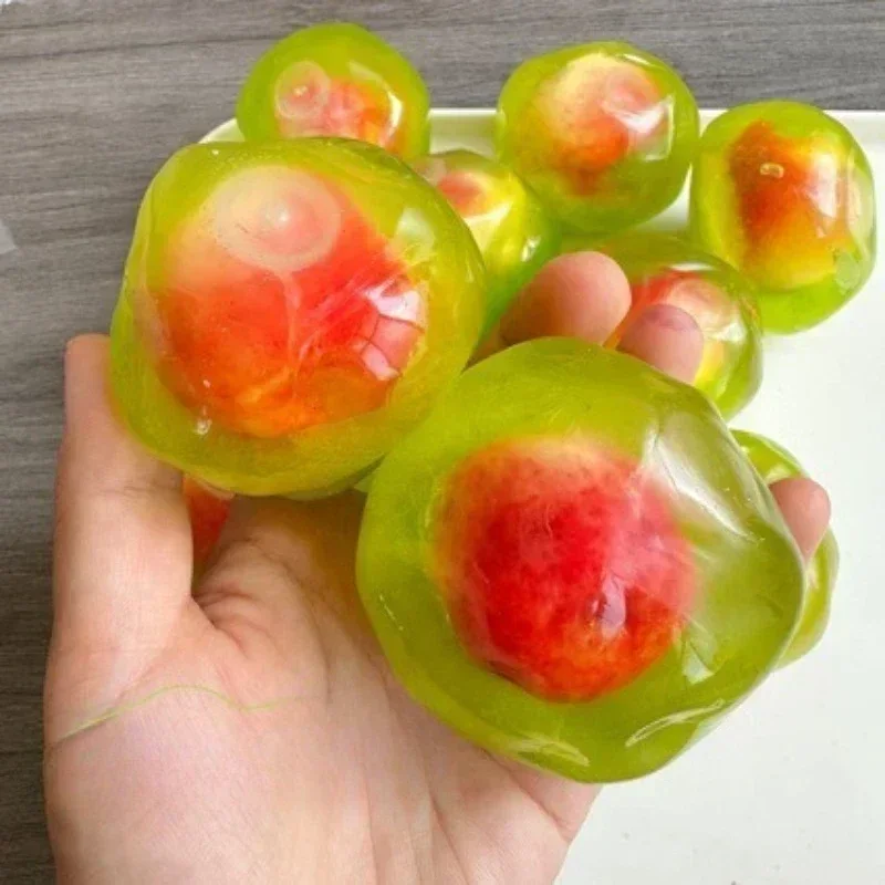 ASMR Pfirsich-Slushy Quetschspielzeug, durchscheinend rosa Stressball, Jelly Mochi Squeeze Toy für Angstzustände, ADHS, niedliches Schreibtisch-Fidget-Geschenk – Detail 5
